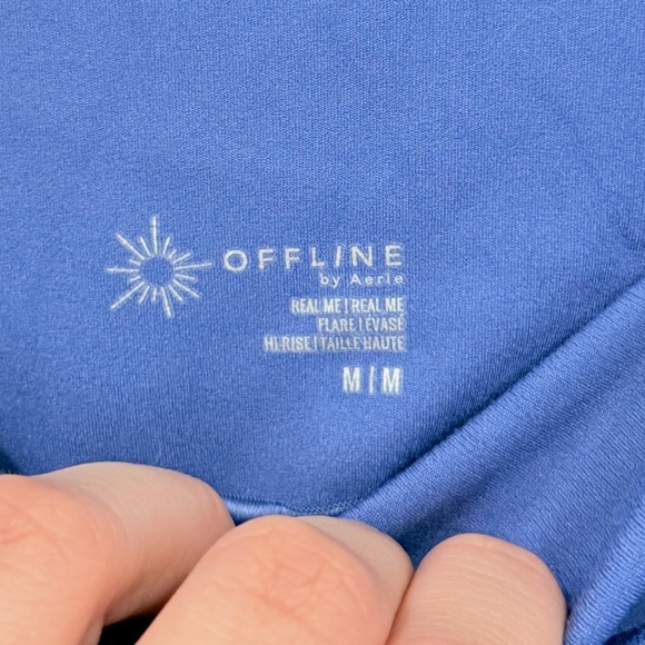 Offline By Aerie Crossover Flare Leggings Yoga Pants Blue Women’s Size Medium - Picture 3 of 3